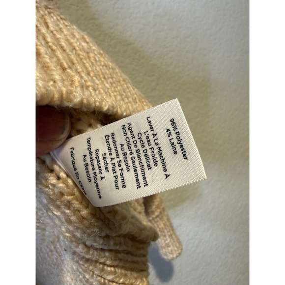 Haven Well Within Womens Beige Chunky Knit Turtleneck Sweater Wool Blend XS - Picture 3 of 6